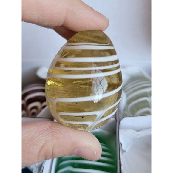 Williams Sonoma glass swirl colorful egg Easter home decor set unique - Picture 4 of 7